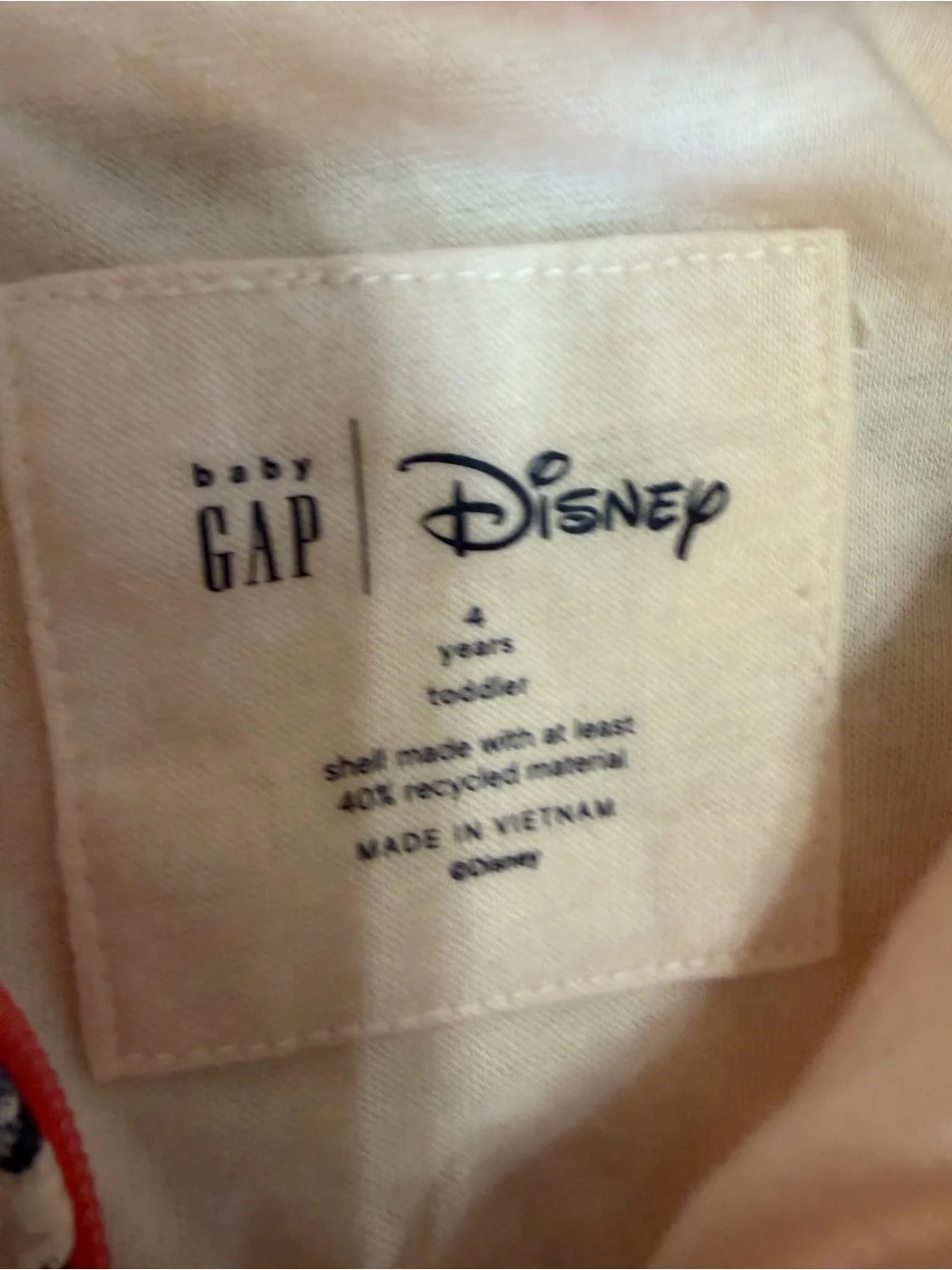 Gap Minnie Mouse Windbuster Size 4T Toddler girls Light Jacket Gap Disney Rain